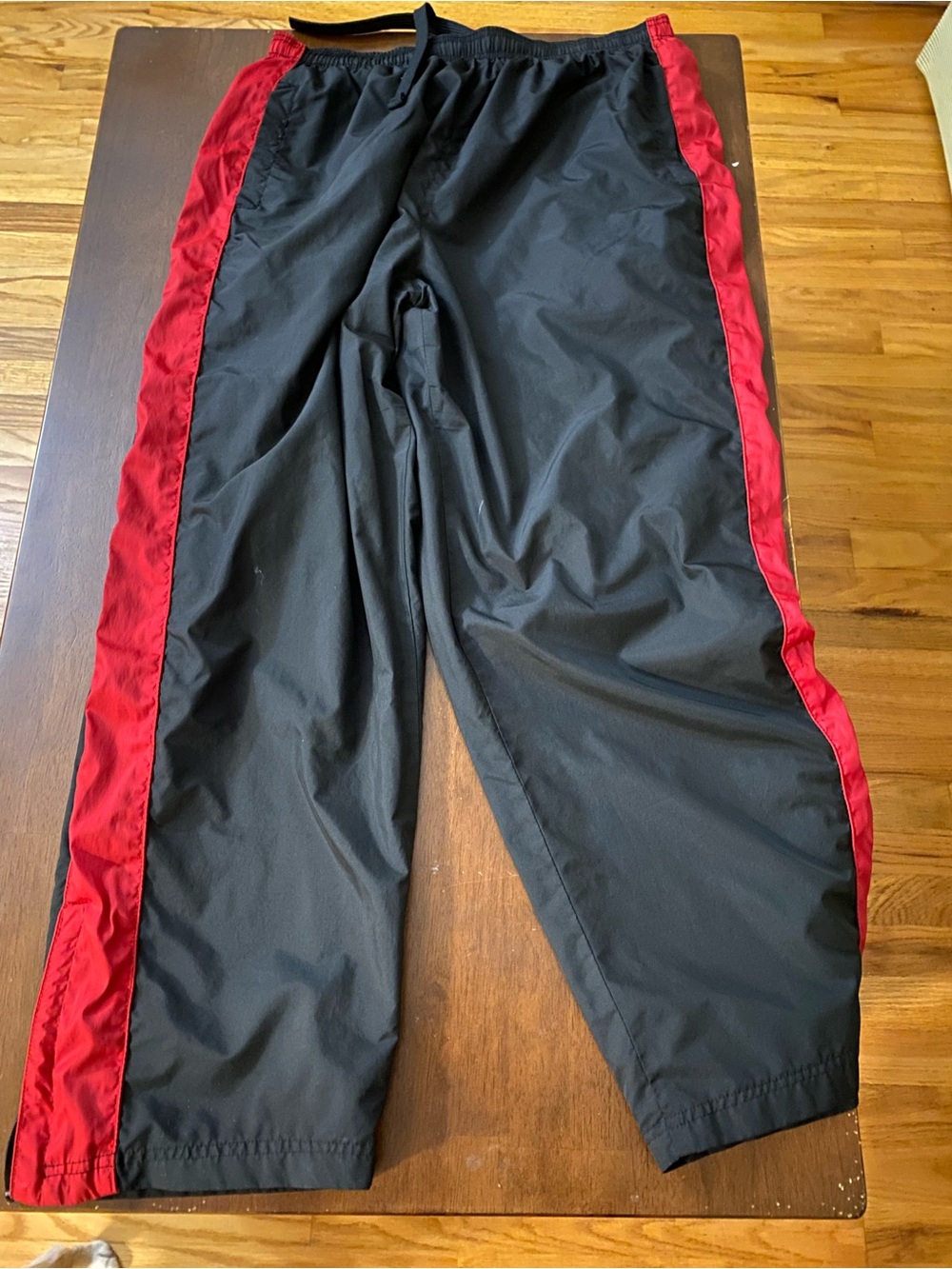 Athletic Works Black Sweatpants with Red Side Panels